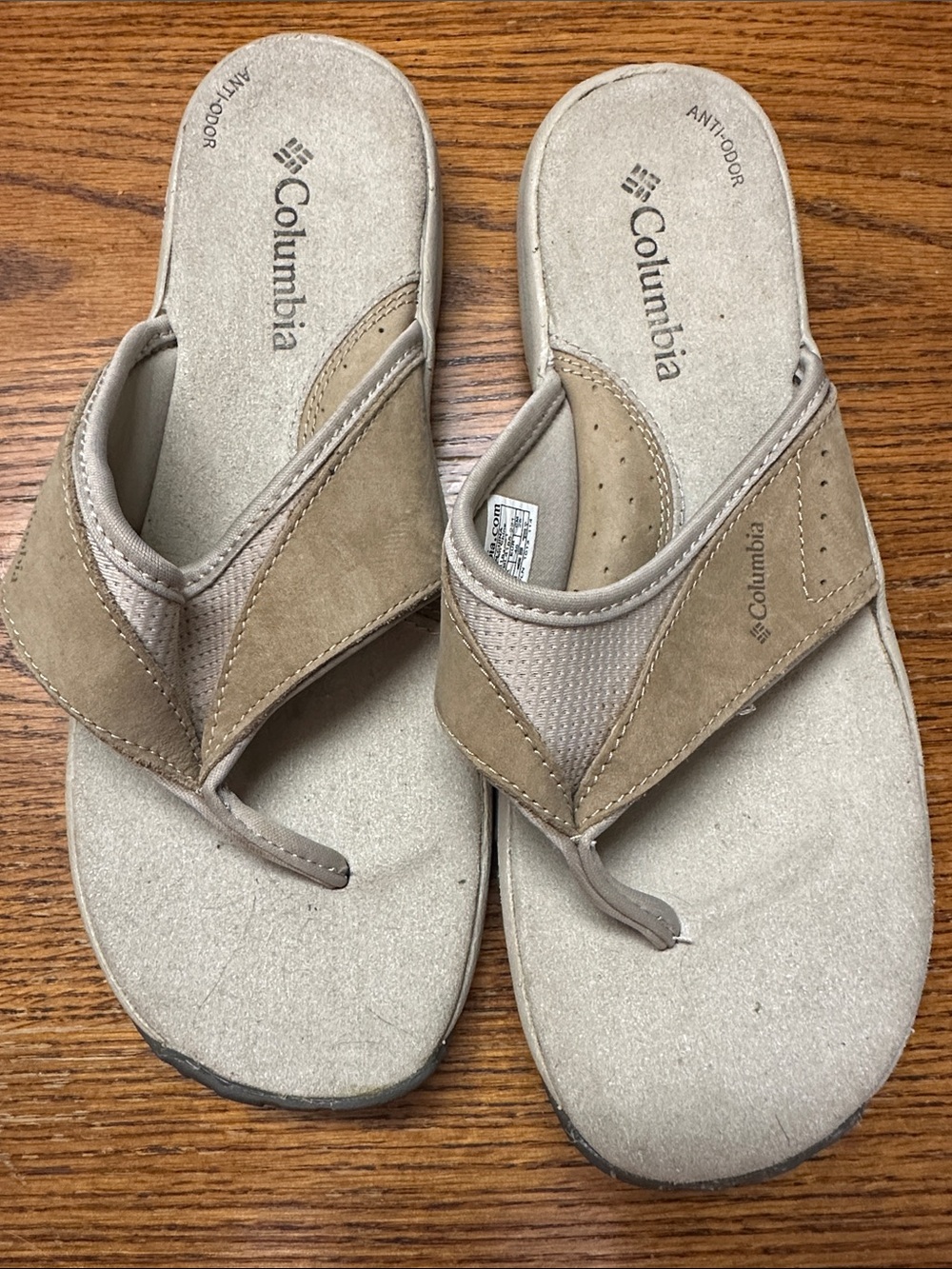 Columbia Women's Tan Suede Thong Sandals